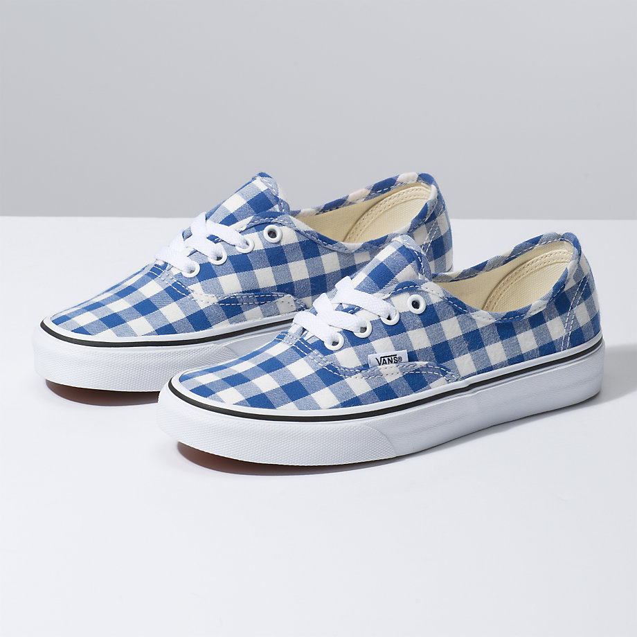 Vans Bayan Spor Ayakkabı Gingham Authentic Mavi/Beyaz | 57270-684